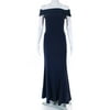Pre-owned|Laundry by Shelli Segal Womens Navy Off Shoulder Gown Size 2 10880438