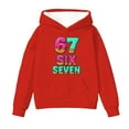thumbnail image 5 of Kids Hoodies Sweatshirts 6 7 Six Seven Letter Hoodies Sweatshirts Comfortable Boys Graphic Print Hooded Sweatshirt Pullover Jacket With Pocket For Outdoor Activities Pink 160(12-13 Years), 5 of 8