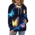 thumbnail image 4 of Dreamy Purple Butterfly Pattern (68)-2 Men's Women New Sweatshirt Hoodie Men's Plus Size Sweatshirt Hooded Sweatshirt 3d Printed Street Men's Cloth, 4 of 6