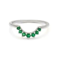 thumbnail image 4 of HeartsAndYou 0.2ct Natural Emerald Wedding Band 100% 14k SOLID Yellow Gold Curved Crown Tiara, 4 of 9