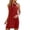 Red, variant on IROINNID Cutout Dress For Women Strapless Sleeveless Summer Casual Halter Dress Round Neckline Solid Color Dress