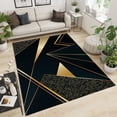 thumbnail image 2 of Black Gold Exquisite Area Rugs, Modern Art Carpet, Floor Mat Durable Enough Soft Texture Do Not Fade Apply to Office Family and Pet Farmhouse,4'x5', 2 of 6