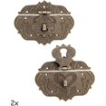 thumbnail image 1 of Juego de 2 cierres CHAO de bronce antiguo para muebles 95 x 73 mm con tornillos, 1 of 5