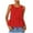 Red, variant on Karight Women's Summer Sleeveless Tank Tops Crewneck Tie Front Loose Flowy Ruffle Peplum Babydoll Blouses