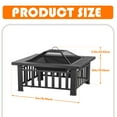 thumbnail image 4 of MistMo 36 inch Square Metal Wood Burning Fire Pit Table for Outdoor, 4 of 5