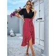 thumbnail image 5 of Women'S 2025 Sleeveless Spring Summer Dresses Casual Boho Crewneck Floral Boho Cocktail Party Dresses Wine Red L, 5 of 9