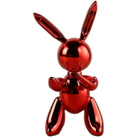Balloon Rabbit Statue Sculpture Figurine 8" Height - Red