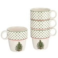 thumbnail image 2 of Spode - Christmas Tree Collection - Polka Dot Set of 4 Stackable Mugs - Each Mug Holds 10 oz. - Dishwasher, Microwave, and Freezer Safe- Made of Fine Earthenware, 2 of 10