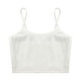 thumbnail image 3 of YONGHS Kids Girls Dance Crop Tops Sports Camisole Bras Yoga Training Bra Gymnastics Tank Tops Vest Underwear White 10-12, 3 of 7