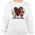 thumbnail image 2 of Peace Love Latte Sweatshirt Unisex 5X-Large White, 2 of 5
