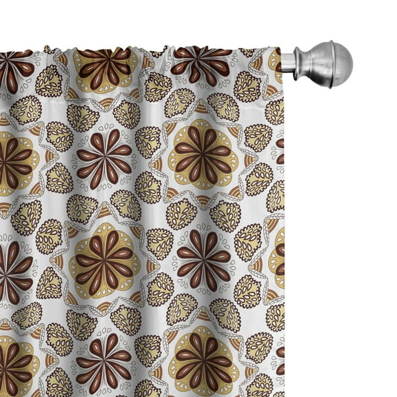 Ambesonne Traditional Curtains, Middle East Damask Form, Pair of 28"x95", Multicolor