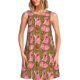 thumbnail image 1 of Balery Cartoon Pigs Vestidos de verano para mujer con estampado: vestido holgado sin mangas, vestido playero informal y cómodo para días calurosos., 1 of 7