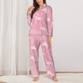thumbnail image 2 of Fotbe Pink Flamingos and Flowers Conjunto de Pijama de Manga Larga para Mujer con Estampado, Ropa de Dormir de 2 Piezas, Conjunto de Casa Suave y Cómodo con Bolsillos-X-Large, 2 of 7