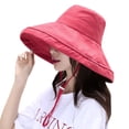 thumbnail image 5 of SikaFu Wild Beach Sun Hat Sunscreen UV Defense UV Outdoor Large Eaves Fisherman Hat Pot Women's Tide Summer, 5 of 9