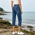 thumbnail image 5 of LEKWK Skinny Capri Jeans for Women Stretch High Rise Comfy Denim Pants with Pockets Slim Fit Pull on Capris Cropped Pants Summer Fashion Casual 0utfits, 5 of 9