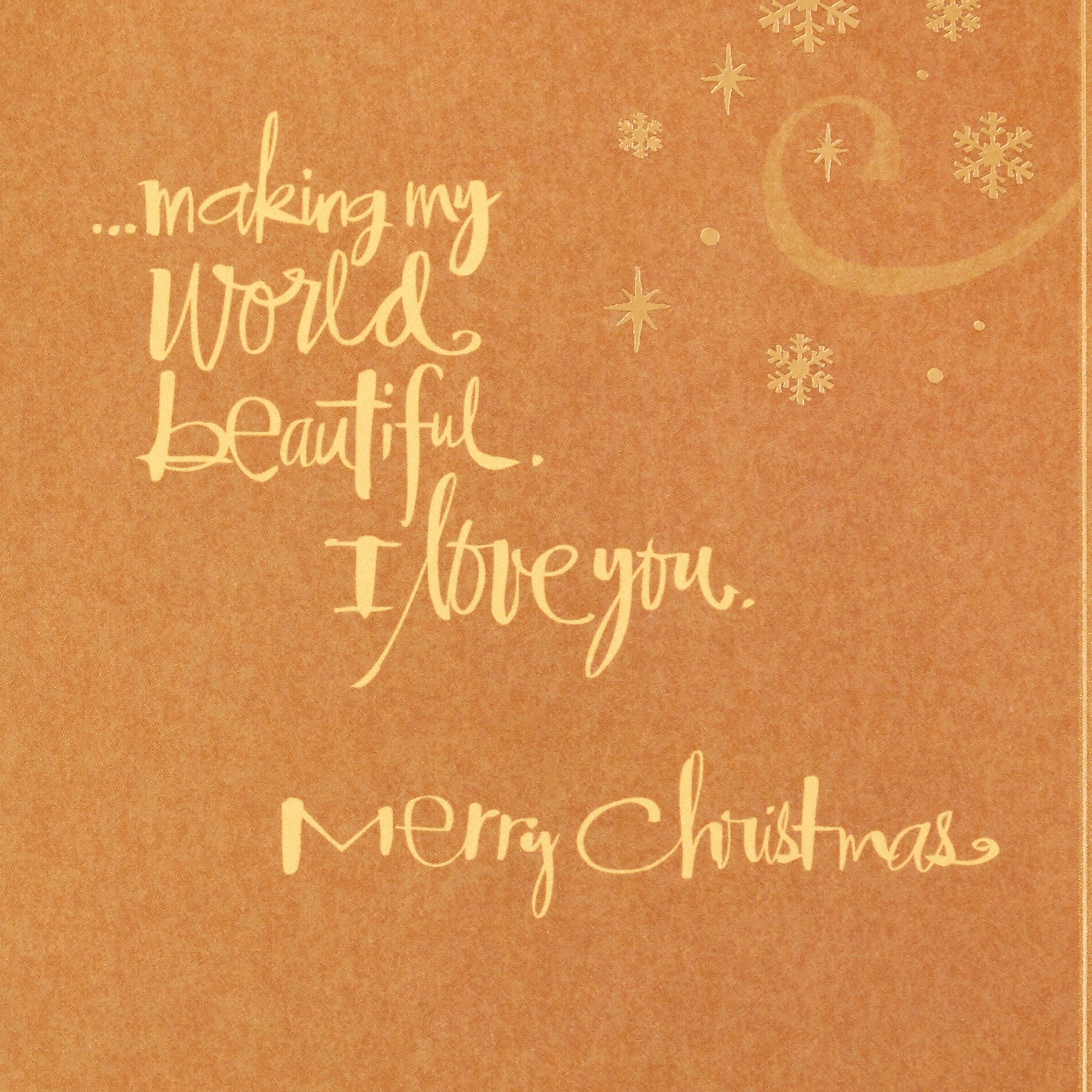Hallmark Romantic Christmas Greeting Card (You Make My World Beautiful)