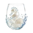 thumbnail image 2 of Artisanal Blue Ringed Octopus Glassware, 4D Octopuses Stemless Glasses, Handcrafted Marine Animal Bar Glass, Coastal Home Decor Gift for Ocean Lovers (Seahorse), 2 of 3