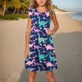 thumbnail image 2 of Girls Fall Dress Girls A-Line Dress Cute Dinosaur Printed Ruffle Sundress Toddler Girl Casual Dresses for Party Cotton Sundress Dress for Kids Navy 11Y, 2 of 8
