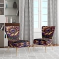 thumbnail image 2 of Designart "Sunflower in Yellow and Purple Tones" Yellow Floral & Botanical Upholstered Accent Chair - Traditional Arm Chair For Living Room, 2 of 5