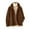 Brown, variant on Fleece Jackets for Women Fashion Turndown Collar Long Sleeve Fuzzy Coats Casual Winter Warm Tops Open Front Jacket Khaki L