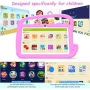 7 inch Kids Tablet Android Toddler Tablet, 7 Tableta for Boys Girls, 4GB RAM 32GB ROM WiFi Dual Camera IPS Safety Eye Protection Screen, Parental Control APP, Latest Model Kid Tablets, Pink