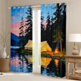 thumbnail image 2 of Erosebridal Watercolor Jungle River House Curtains Pack of 2 (42x84 Each) for Kids Teens,Camping Tent Curtains Blackout for Boys Girls,Super Cozy Room Decor, 2 of 6