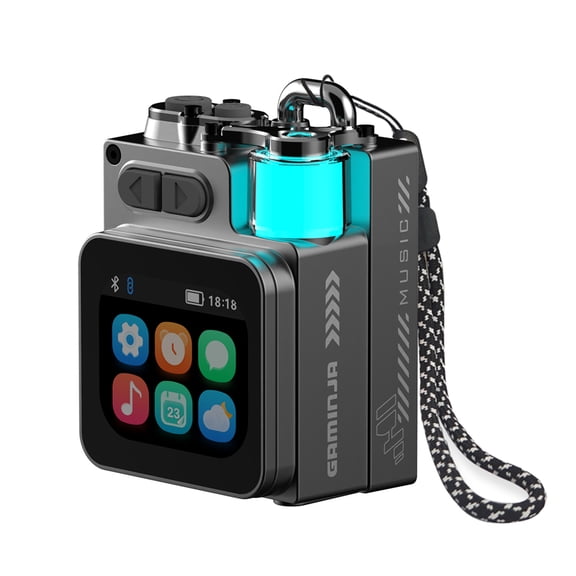 Wireless Bluetooth Speaker Mini, 2-Inch Screen RGB Subwoofer, Small Speaker Portable with Alarm Clock, Weather, Calendar,6H Battery, Metal Pendant Waterproof Large Hd Sound Pocket Stereo