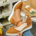 thumbnail image 5 of IUJSOY Closed Toe Espadrilles for Women Wedge Sandals Platform Heels Ankle Strap Summer Beach Shoes, 5 of 8
