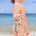 thumbnail image 4 of SEANATIVE Cow Print Bathing Suit One Piece Floral Rose Giraffe Lace Up Swimwear Body Suits Skin-Friendly Sleeveless Swimsuit for Girls Size 9-10, 4 of 5