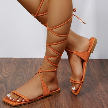 

New Strap Sandals Solid Color Flat Sandals