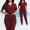 thumbnail image 2 of VIAOLI Scrubs for Women Set Classic V-Neck Top and Yoga Jogger Pant Medical Nursing Uniform Scrubs Set Clearance, 2 of 6