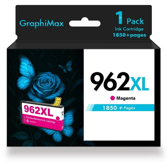 962XL 962 Ink Cartridges Compatible for HP 962 962XL Combo Pack for OfficeJet Pro 9015 9020 9018 9025 9010 9018 9019 Printer ( 1 x Meganta )
