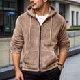 thumbnail image 1 of MHFRRA Chaqueta con Capucha y Cremallera de Color Liso, Sudadera Informal Suave para Otoño E Invierno, Cómoda para Exteriores Marrón, 1 of 5