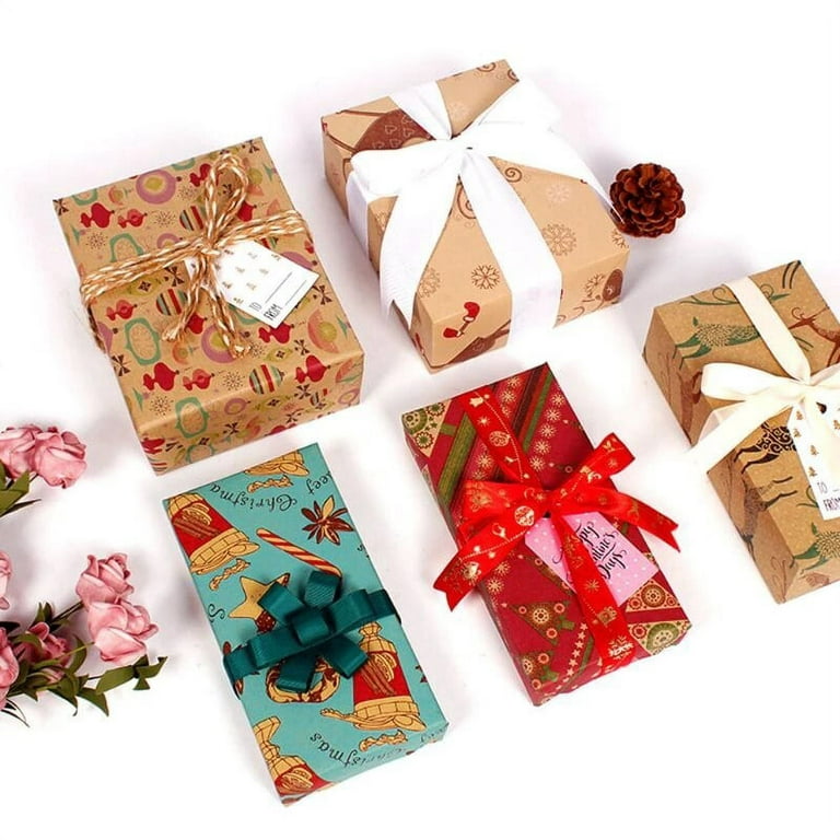 Holiday Time Brown Kraft Wrapping Paper, Christmas, Natural, DIY