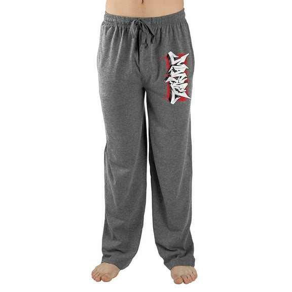 Graffiti Marvel Comic Book Graphic Print Mens Grey Sleep Pajama Pants-3XL