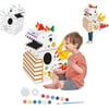 DIY Graffiti Cardboard for Kid Coloring Drawing Doodle Cardboard Hand-Drawn Art Toy Wearable 3D Three-Dimensional Jigsaw Toy Graffiti Paper Dinosaurs to Improve Hands-On Ability Fun (B)