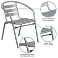 thumbnail image 2 of Flash Furniture 23.75'' Round Glass Top Metal Table with 2 Silver Aluminum Slat Stack Chairs, 2 of 2