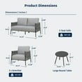 thumbnail image 3 of EAST OAK 4 Seats Outdoor Loveseat Set Patio Conversation Set Outdoor Furniture Sofa Set Grey, 3 of 7