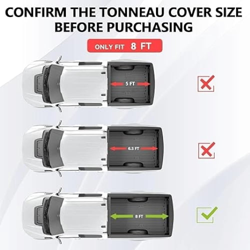 Hard Tri-Fold Truck Bed Tonneau Cover Compatible with 2004-2014 Ford F-150 8ft (96") Bed