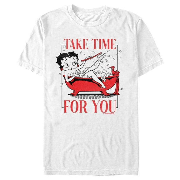 Men's Betty Boop Take Time For You  Graphic Tee White 2X Large