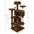 SmileMart 54.5" Double Condo Cat Tree with Scratching Post Tower, Brown