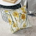 thumbnail image 6 of Square Throw Pillow Covers with Core, Yellow Floral Pattern Pillows for Sofa Beds, 20 x 20 inches Multicolor, 6 of 9
