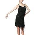 thumbnail image 3 of MSemis Womens Shiny Flapper Dress 1920s Vintage Fringed Tassels Hem Charleston Dress, 3 of 3