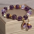 thumbnail image 3 of Natural Purple Crystal Bracelet Women's Light Luxury Retro Bracelet Bracelet, 3 of 5