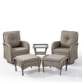 thumbnail image 2 of Unnifurnzi 5 Pieces Outdoor Wicker Patio Furniture Set-High Back Outdoor Rocking Chairs Set of 2 with Ottoman Patio Conversation Sets for Deck Lawn Porch Balcony Poolside-Gray/Gray, 2 of 7