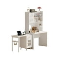 thumbnail image 4 of Computer Desk with 90 Degree Rotating Desktop, 43x70 Inch Office Desk with Storage Drawer and Cabinets, Gaming Desk with Shelves, Writing Desk for Study, Work Desk for Home Office Bedroom Living Room, 4 of 27