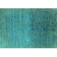 thumbnail image 1 of Ahgly Company Machine Washable Indoor Rectangle Oriental Turquoise Blue Industrial Area Rugs, 4' x 6', 1 of 4