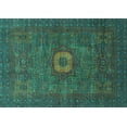 thumbnail image 1 of Ahgly Company Indoor Rectangle Oriental Turquoise Blue Modern Area Rugs, 2' x 5', 1 of 4