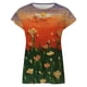 thumbnail image 3 of Gibobby Playera de Verano para Mujer Tops para mujer Sudaderas para mujer Cuello redondo Camisas manga corta Túnica Tops para polainas Camisas manga cor(Naranja,CH), 3 of 5