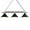 Black, variant on Pool Table Light, 47" Fixture for 7' 8' Tables, Hanging With Real Billiard Ball and 3 Metal Lamp Shades for Game Room